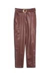Spring 2022 Ready-to-wear Pauline Vegan Leather Pant In Mahogany