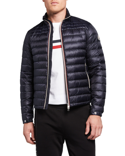 Moncler Men's Daniel Nylon Mid-weight Puffer Jacket In Sky Blue