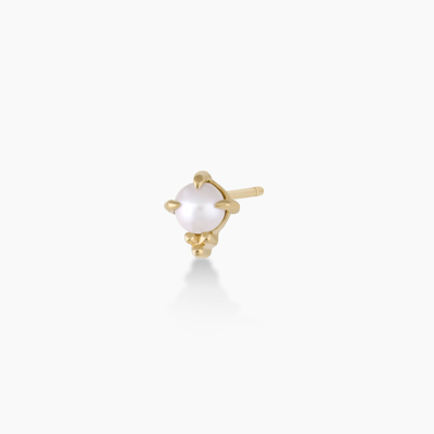 Gorjana Pearl Trinity Stud Earring , Women's In 14k Gold/pearl By