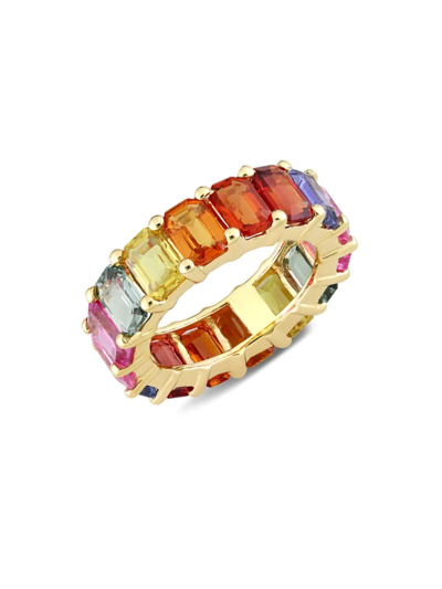Saks Fifth Avenue Women's 14k Yellow Gold & Multicolored Sapphire Band Ring
