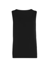 Majestic Soft-touch Boatneck Tank Top In Black