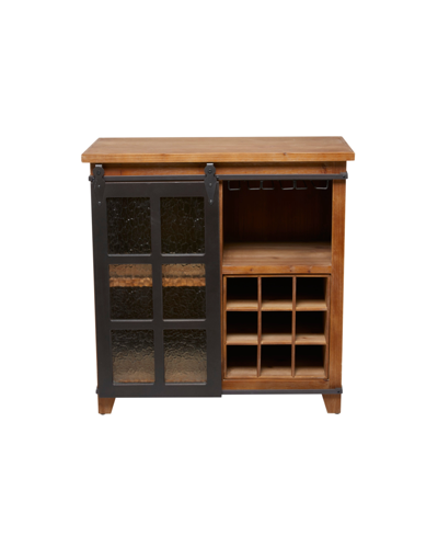 Rosemary Lane Fir Industrial Standing Wine Rack In Brown