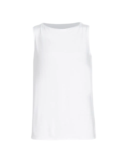 Majestic Soft-touch Boatneck Tank Top In White