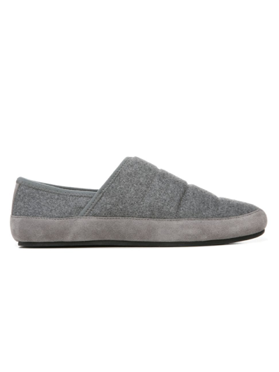 Vince Men's Harlow Fabric-suede Slippers In Heather Gray