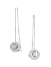 Swarovski Women's Hollow Rhodium-plated Chain & Crystal Thread-through Earrings In Silver