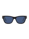 Dior Signature 54mm Rectangular Sunglasses In Dark Havana Blue