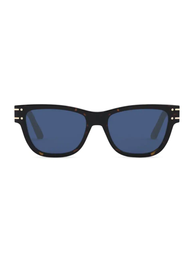 Dior Signature 54mm Rectangular Sunglasses In Dark Havana