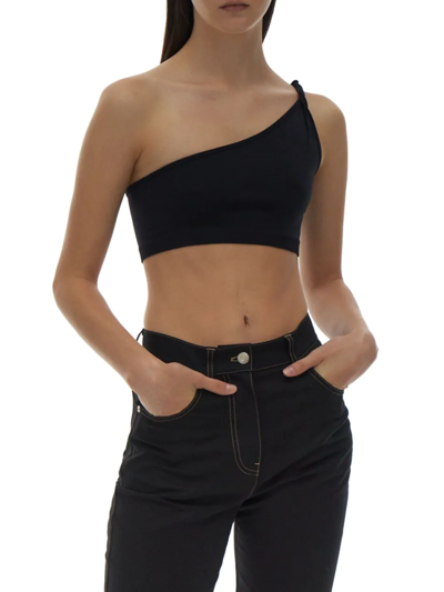 HELMUT LANG ASYMMETRIC TWIST ONE SHOULDER BRALETTE 