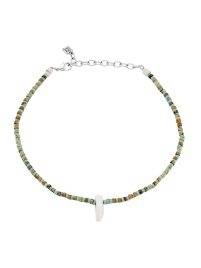 Dannijo Women's Giulia Silvertone, Seed Bead, & Shell Pendant Necklace In Green