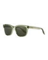 Barton Perreira Men's Coltrane Square Acetate Polarized Sunglasses, Green In Absinthe