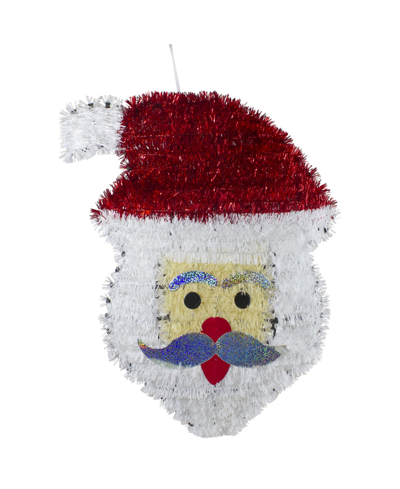 Northlight 19" Tinsel Santa Claus Christmas Window Decoration In White