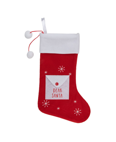 Northlight 19" Dear Santa Envelope Christmas Stocking In Red