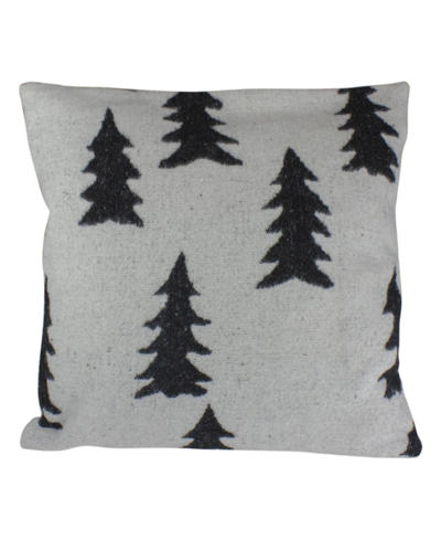 Northlight 18" Forest Trees Knit Christmas Throw Pillow In White