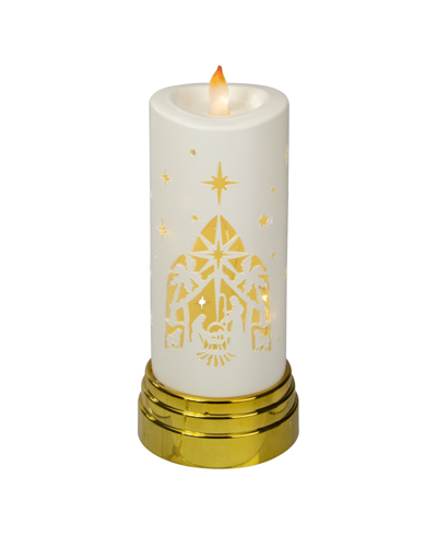 Northlight 9" Nativity Scene Flameless Candle In White
