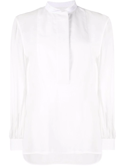 Jil Sander Stand-up Collar Blouse In White