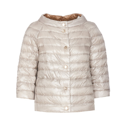 Herno Ultralight Reversible Puffer Jacket In Beige