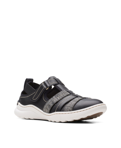 Clarks Women's Collection Teagan Step Sneakers Women's Shoes In Black Leather