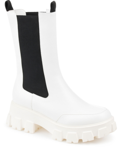 Journee Collection Women's Vista Lug Sole Boots In White
