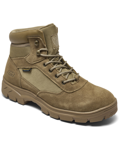 Skechers Men's Work - Wascana Waterproof Military Tactical Boots From Finish Line In Beige