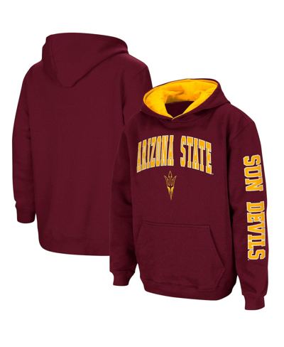 Colosseum Youth Boys  Maroon Arizona State Sun Devils 2-hit Team Pullover Hoodie