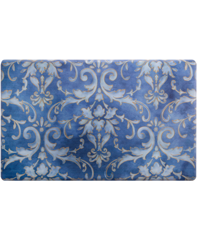 Global Rug Designs Cheerful Ways Watercolor Damask 1'8" X 3' Area Rug In Blue/gold-tone