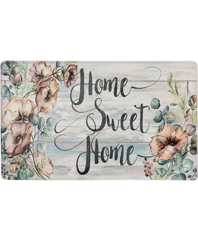 Global Rug Designs Cheerful Ways Home Sweet Home Floral 1'8" X 3' Area Rug In Gray/blue