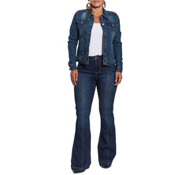 Dollhouse High Rise Curvy Flare Jeans In Northshore