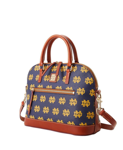 Dooney & Bourke Dooney Bourke Notre Dame Fighting Irish Signature Zip Satchel Purse In Blue