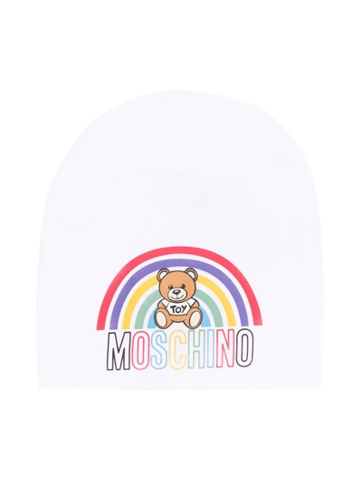 Moschino Babies' Teddy Bear Logo-print Hat In White