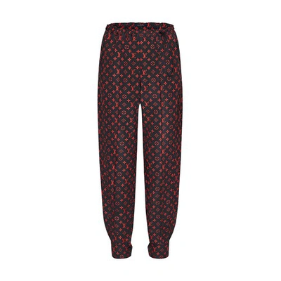 Louis Vuitton Red Monogram Jogging Pants In Technical Cotton In Rouge