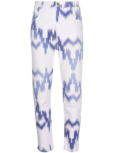 Isabel Marant Étoile Patterned Cropped Jeans In Weiss
