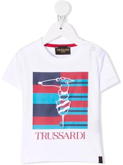 Trussardi Junior Babies' Logo-print T-shirt In White