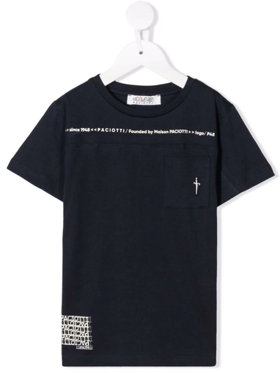 Cesare Paciotti 4us Kids' Logo-print T-shirt In Blue