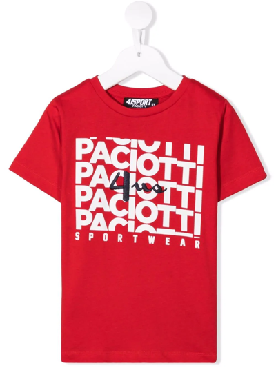 Cesare Paciotti 4us Kids' Logo-print T-shirt In Red