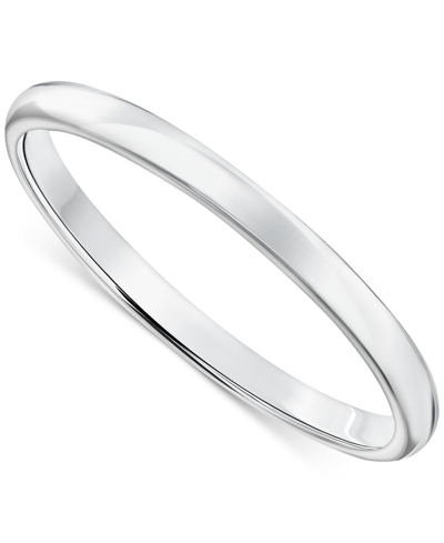 Macy's Comfort Fit Wedding Band (2mm) In 14k Gold In White Gold