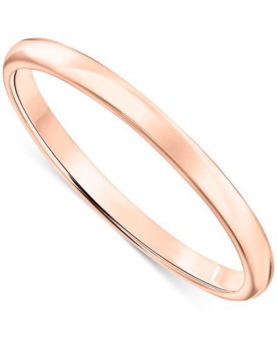 Macy's Comfort Fit Wedding Band (2mm) In 14k Gold In Rose Gold