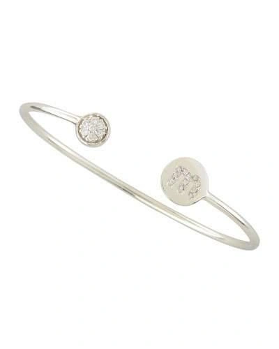 Sarah Chloe Diamond-ball & Pave Diamond Initial Bracelet In A
