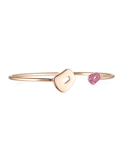 Mattioli Puzzle Pink Sapphire Cuff Bracelet In 18k Rose Gold