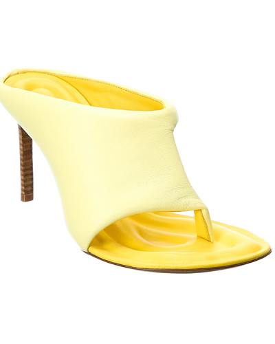 Jacquemus 80毫米les Mules Limone皮革凉鞋 In Yellow