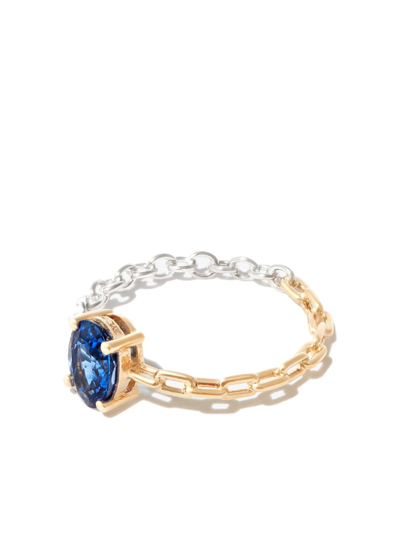 Yvonne Léon 18-karat Yellow And White Gold Sapphire Ring In Silver