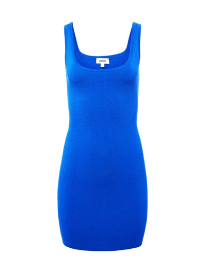 L Agence Hannah Knit Mini Dress In Pop Blue