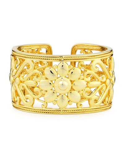Eli Jewels Sunflower 18k Gold Hinged Cuff Bracelet