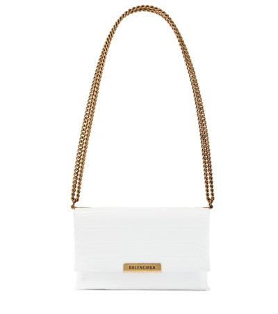 Balenciaga Triplet Small Croc-effect Leather Shoulder Bag In White |  ModeSens