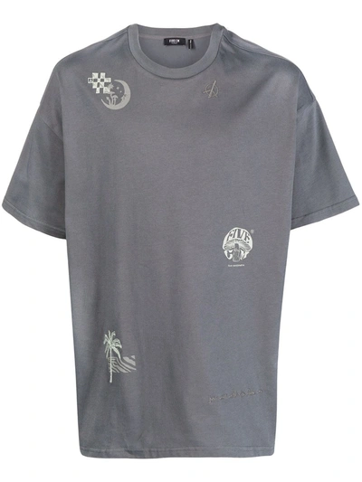 Five Cm Graphic-print Short-sleeved T-shirt In Grey