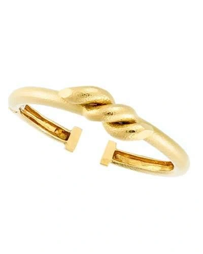 David Webb 18k Twisted Nail Cuff Hammered Bracelet