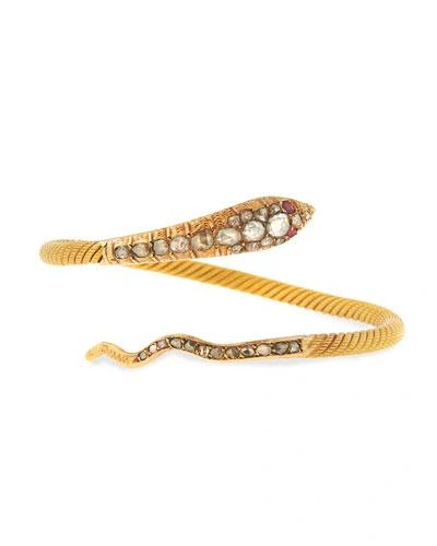 Turner & Tatler Serpent Wrap Bracelet With Diamonds & Rubies