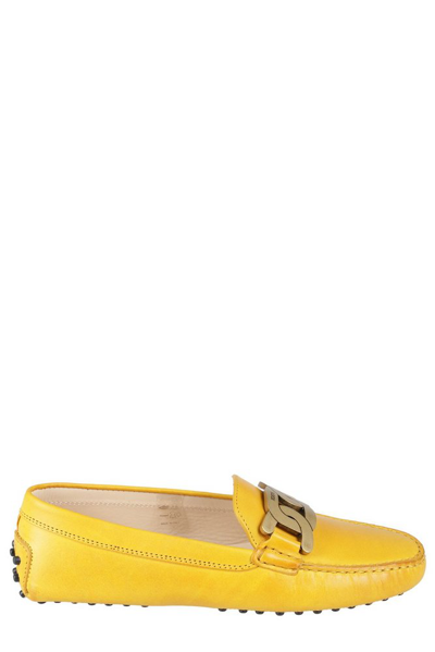 Tod's Kate Commino Chain-link Driving Shoes In Giallo