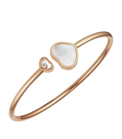 Chopard Women's Happy Hearts 18k Rose Gold, Diamond & Mother-of-pearl Bangle