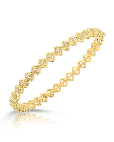 Roberto Coin Barocco Single-row Diamond Bracelet In 18k Yellow Gold