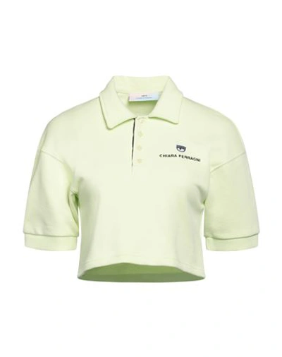 Chiara Ferragni Cotton Polo Shirt With Logo In Green